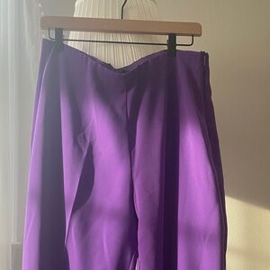 Mango Vibrant Purple Wide Leg Pants